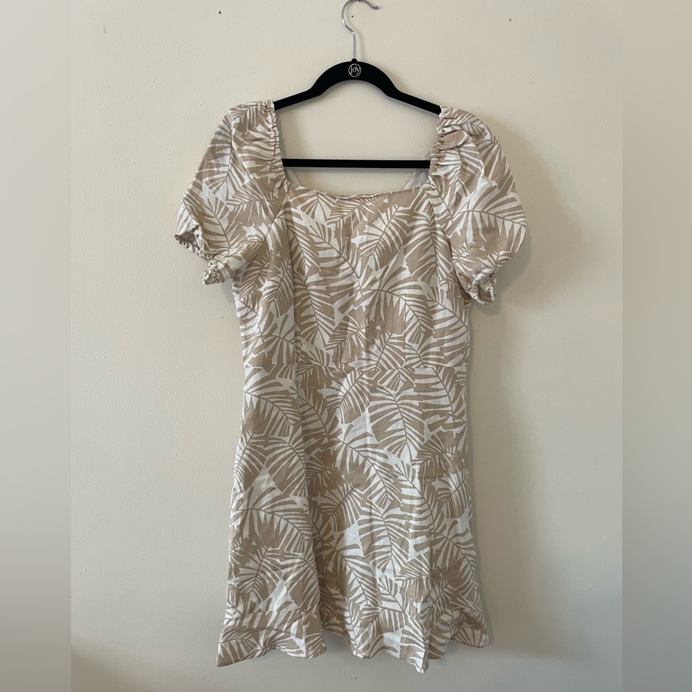 LOFT Palm Print Dress, Knee Length Size 8